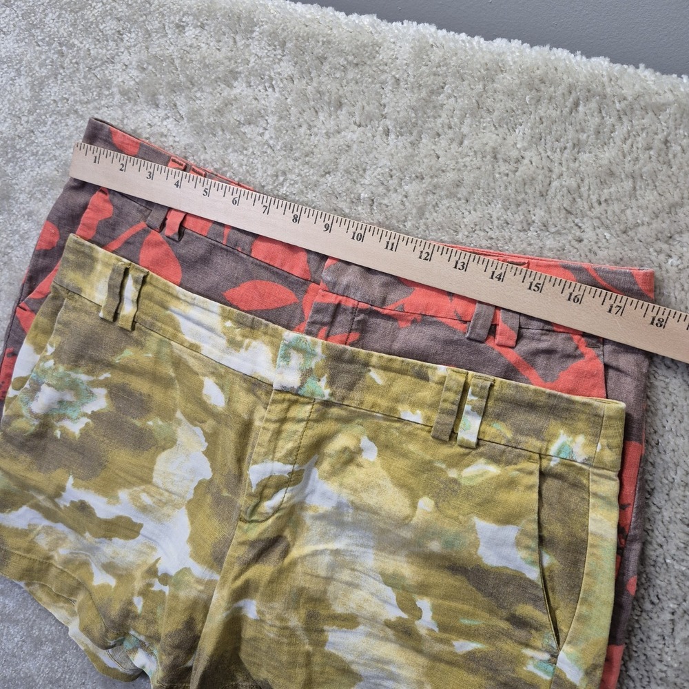 Ann Taylor Loft Short Size 8 Lot of 2 Linen Blend Chino Yellow Red Beach Coastal - Picture 8 of 12